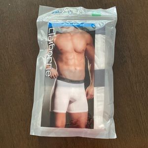 NWT white, sealed unopened package of two boxer briefs. Size large. white